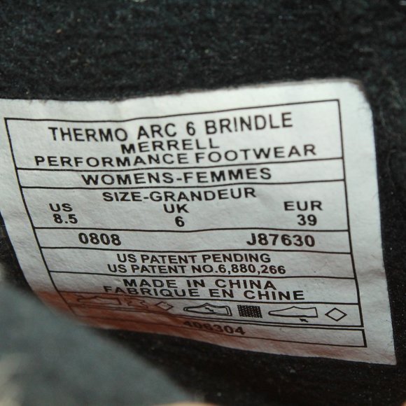 Merrell Thermo Arc 6 Brindle Vibram Waterproof Insulated Winter Boots Size 8.5 - Picture 8 of 9